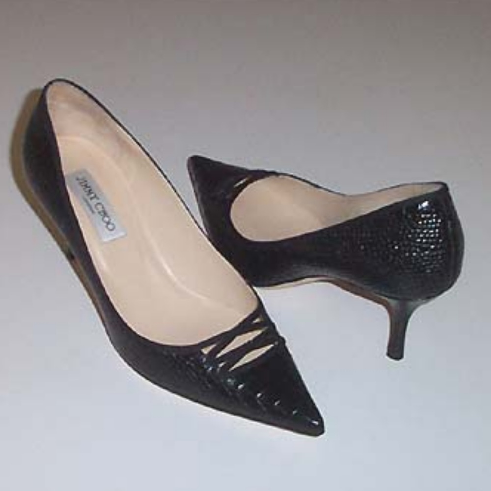 JIMMY CHOO Lambert embossed lthr classic pumps 40 - Picture 4 of 5